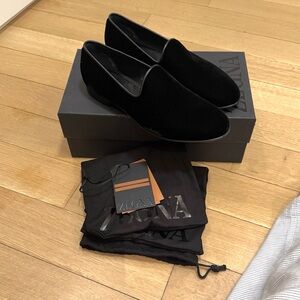 NWT Zegna Black Velvet Loafers for Men